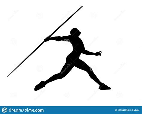 Javelin Throw Male Athlete Stock Vector Illustration Of Athletic