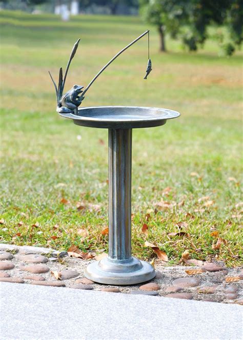 Check out our sundial bird bath selection for the very best in unique or custom, handmade pieces from our shops. Fishing Frog Bird Bath and Sun Dial | Gardeners.com | Bird ...