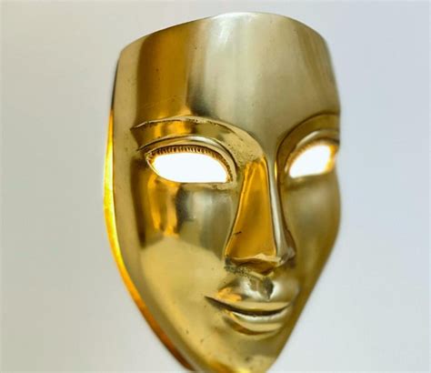 Buy Golden Brass Face Mask Lamp Online In India At Best Price Modern