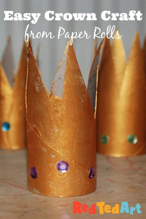 How To Make A Toilet Paper Roll Crown Red Ted Art Easy Crafts