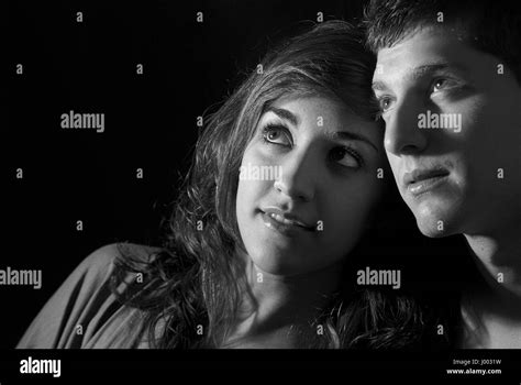 Portrait Of Young Couple Black And White Stock Photo Alamy