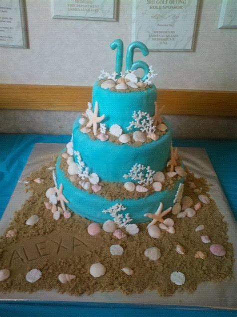 The quinceañera and sweet 16 party are milestone birthday events in a teenage girl's life. Beach sweet 16 made by me | Cakes | Pinterest | Beach ...