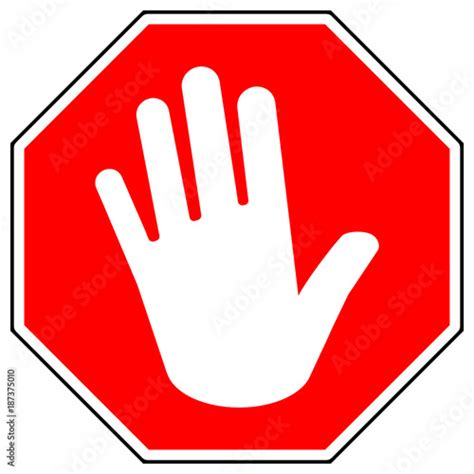 Osn3 Octagonsignnew Osn Adblock Red Stop Road Sign With Hand
