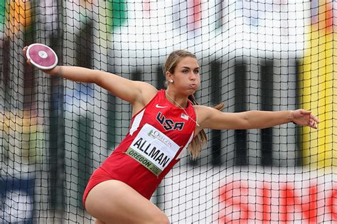 When the discus resumed, it was america's valarie allman who walked away with gold with a throw of it's #gold for valarie allman of @teamusa in the women's discus throw on her olympic debut. Valarie Allman - So you think you can throw? | Spikes
