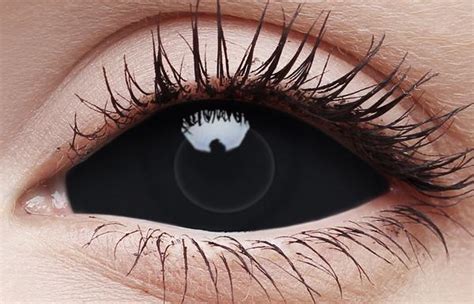Black Full Eye Sclera Contact Lenses Sabertooth Halloween Contacts