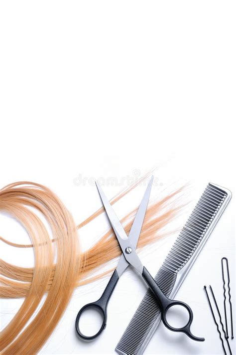Two Scissors And Hairbrush Stock Photo Image Of Sharp 26498054