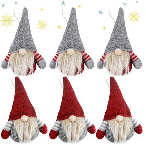 Houwsbaby 6 Pcs Little Swedish Gnome Christmas Tree Decorations Kit