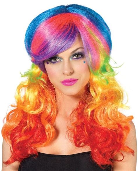 Rainbow Wig Raver Wig Rave Wig Rainbow Wig Halloween Costume Wigs