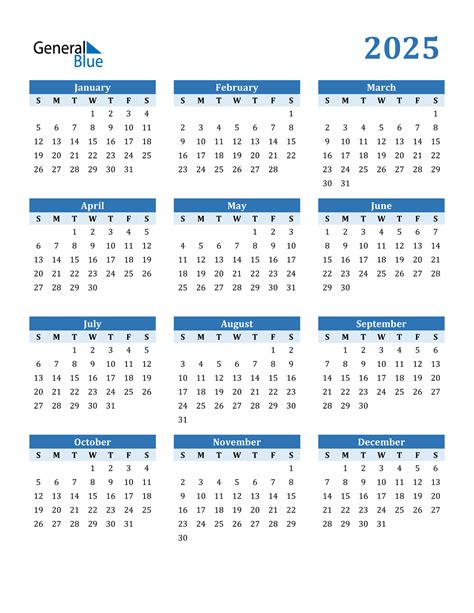 Printable Calendar 2025 Free Printable Pdf