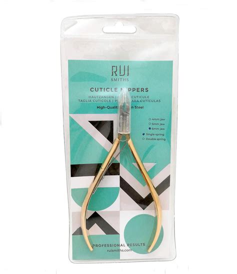 rui smiths professional cuticle nippers gold plated carbon steel french handle single spring