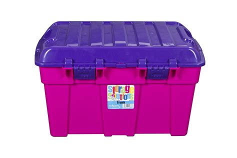 48l Tough Plastic Storage Box Container Toy Chest W Clip On Lid