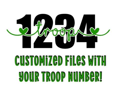 Download Troop Number With Hearts SVG in 2020 | Troops, Svg, Girl scout shirts
