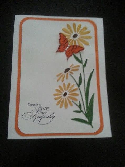 Sympathy Card Using Large Daisy Embossing Folder Butterfly Cards