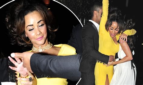 chelsee healey struggles to stand up on her own as she crashes out of charity bash daily mail