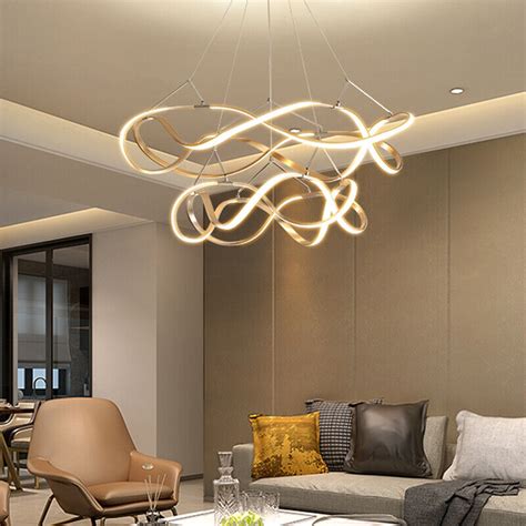Modern Led Chandelier Dining Room Ceiling Light Acrylic Pendant Lamp