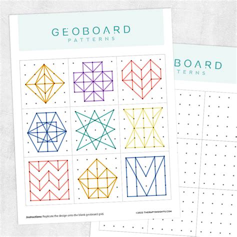 Geoboard Patterns Adult And Pediatric Printable Resources For Speech