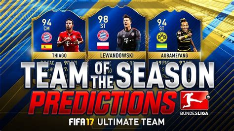 The new tots cards are out now, with the top rated card an overall 98 rated card for bayern munich goal machine robert lewandowski. FIFA 17 Bundesliga TOTS Predictions: 98 Lewandowski, 94 ...
