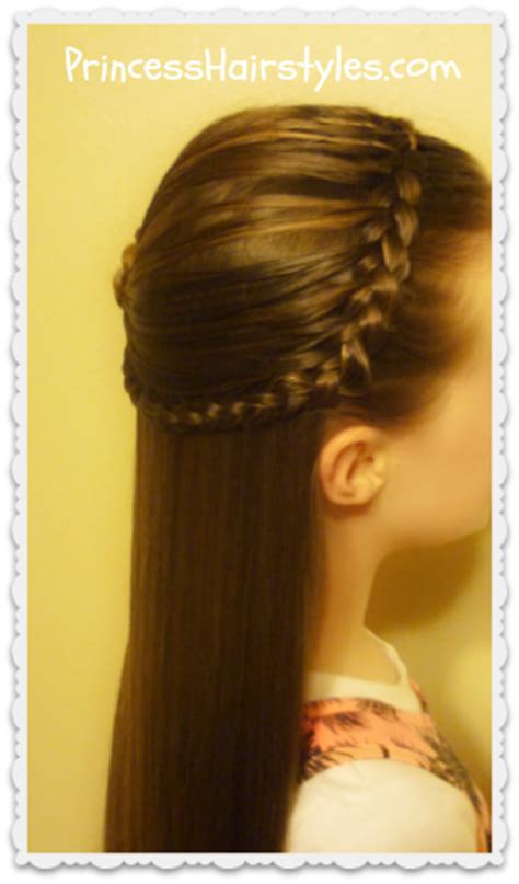 Half Up Hairstyle Braided Rosette And Feathered Headband Hairstyles