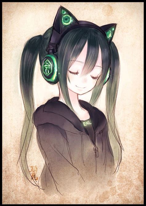 Images Of Anime Gamer Girl With Headphones