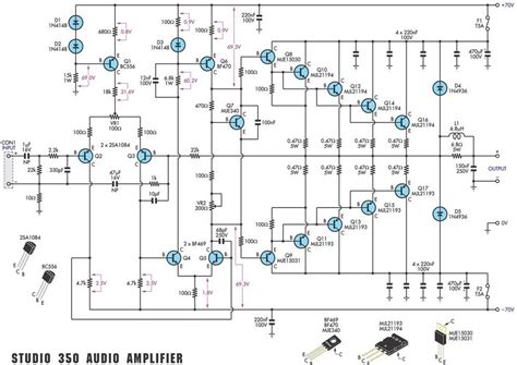 Complete schematic diagram and pcb layout here, if you. 350 Studio Amplifier Circuit Scheme and PCB Layout - Amplifier Circuit Design