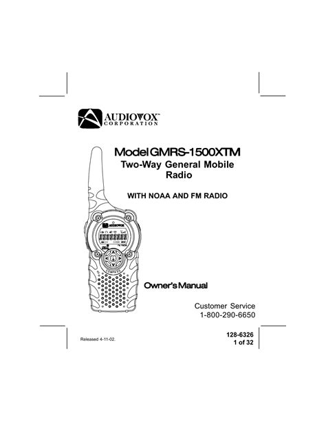 Model GMRS-1500XTM | Manualzz
