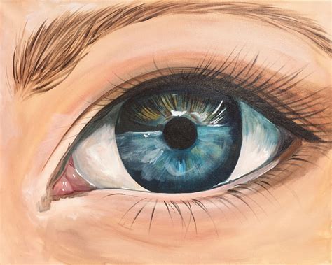 Realistic Eye Fully Guided Acrylic Painting Tutorial On Canvas For