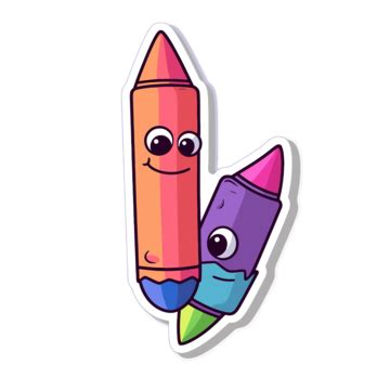 Smiling Crayon Splat Sticker Art Clipart Vector Sticker Design With