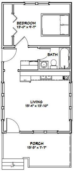 24x32 House 1 Bedroom 15 Bath 851 Sq Ft Pdf Floor Etsy España In