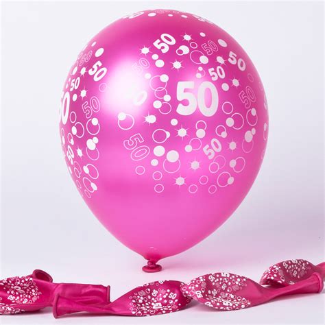 Buy Metallic Pink Circles 50th Birthday Balloons Pack Of 6 For Gbp 1