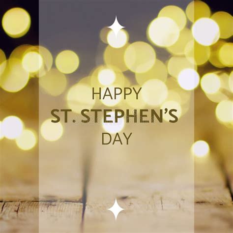Composite Of Happy St Stephen S Day Text Over Illuminated Lens Flares