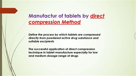 Tablets Manufacturing Process By Direct Compression Technique Youtube
