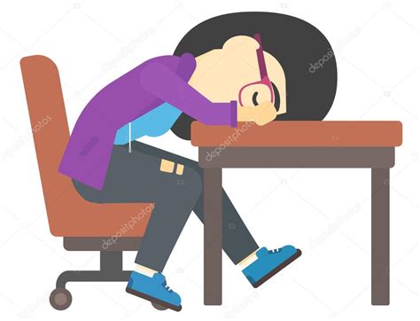 Woman Sleeping On Table Stock Vector Image By ©visualgeneration 108095974