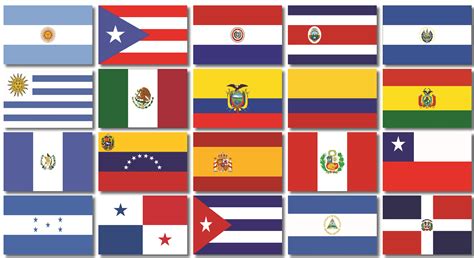 Hispanic Countries Flags And Names Printable Templates