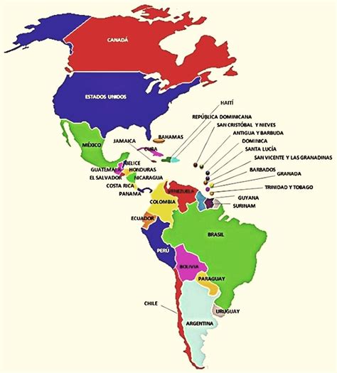 Mapa De Am Rica Con Nombres Mapa De Am Rica