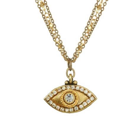 K Gold Evil Eye Necklace W Swarovski Crystals As Seen On Etsy