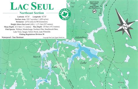 Themapstore Lac Seul Northeast Sectioncanada Lake Map