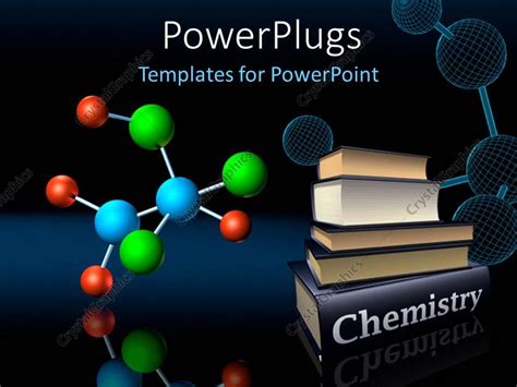 Powerpoint Template Colorful Molecular Structure And Wireframe Model