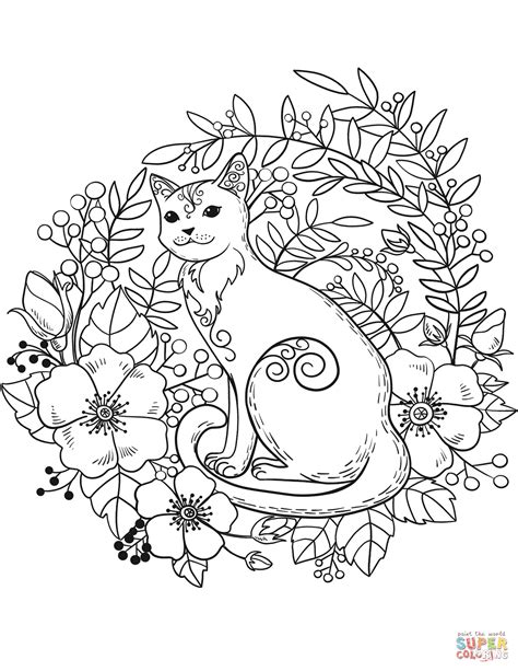 Cat Coloring Pages Free Printable Printable Blank World