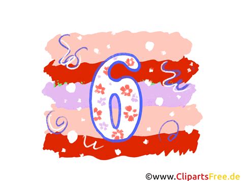 Graphic 6 Free Clipart Images With Numbers To Print