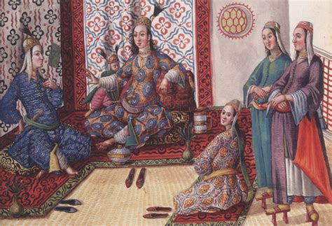 Harem Scene From Codex Vindobonensis 8626 Ottoman Turkish Garment
