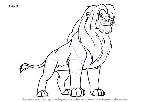 How to draw a realistic lion. Learn How to Draw Simba from The Lion King (The Lion King ...