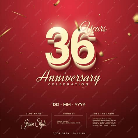 Premium Vector 36th Anniversary Invitation With Vignette Background
