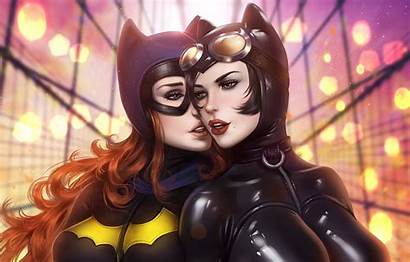 Catwoman Batgirl Dc Comics Suits Fantasy Background