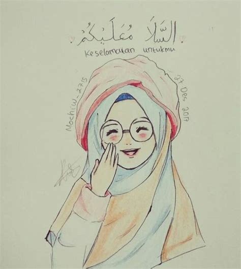 Gambar sketsa sederhana gadis hijab. Sketsa Kartun Muslimah Cantik - Gambar Kartun Muslimah ...