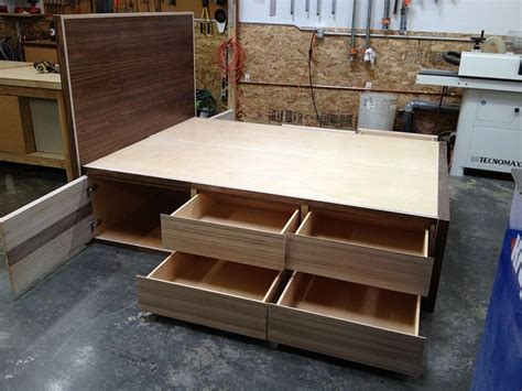 I decided to embark on making my own platform/storage bed. Platform bed | Diy platform bed, Platform bed with storage ...