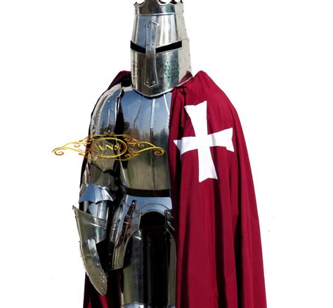 Medieval Templar Knight Full Suit Of Armour Wearable Halloween Larp