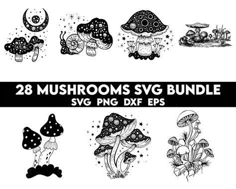 Mushroom Svg Bundle Floral Mushroom Svg Mushroom Svg Etsy