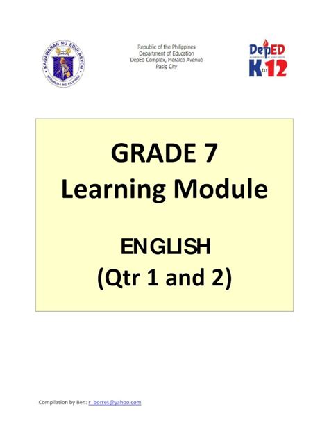 Pdf Grade 7 Learning Module In English Quarter 1 To 2 Dokumentips