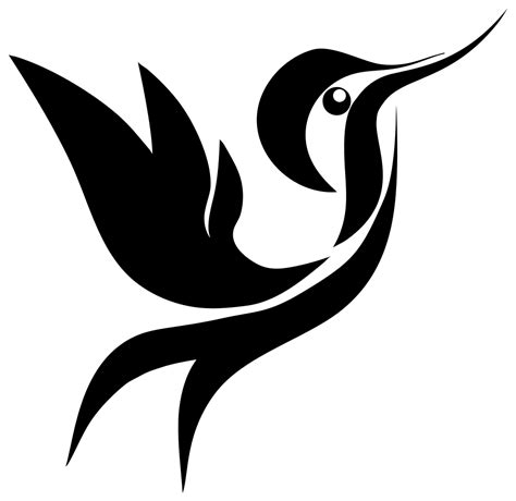 Onlinelabels Clip Art Stylized Hummingbird Silhouette 2