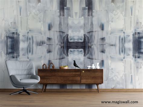 Magiswall Blue And White Abstract Dizajnerska Zidna Tapeta